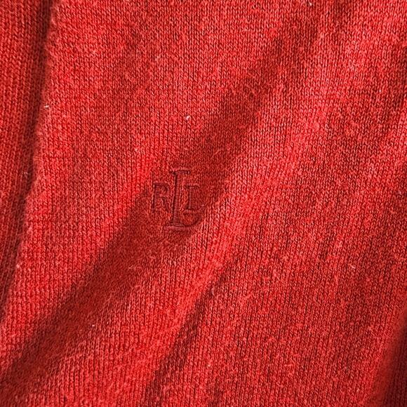 Lauren Ralph Lauren Petite Red Cardigan P/S – Classic Cotton Sweater - Picture 6 of 7